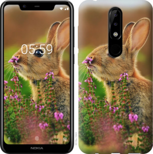 

Чехол Кролик и цветы для Nokia 5.1 Plus 879618