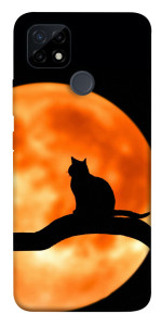 Чехол Кот на фоне луны для Realme C12