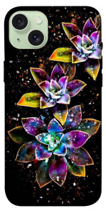 Чехол Flowers on black для iPhone 15 Plus