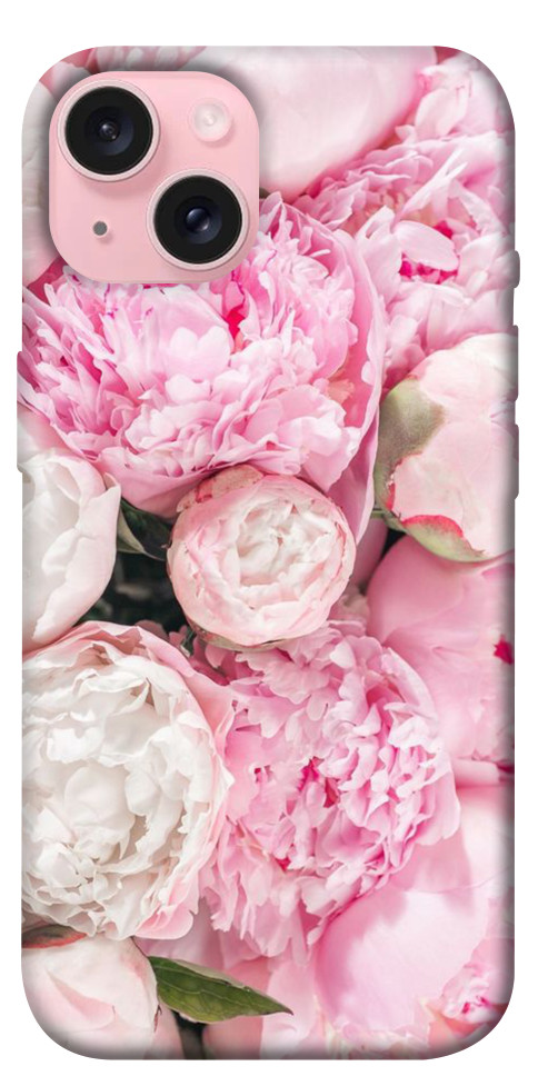 Чохол Pink peonies для iPhone 15