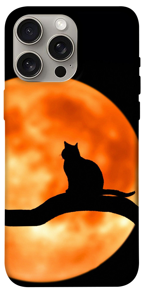 

Чохол Кіт на тлі місяця для iPhone 15 Pro Max 1615090