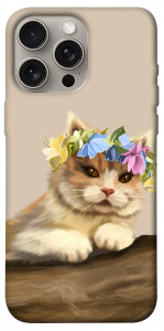 Чехол Cat in flowers для iPhone 15 Pro Max