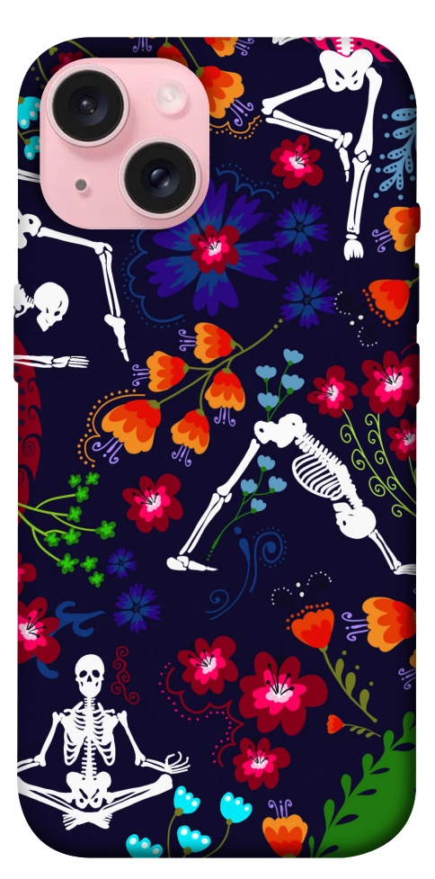 Чехол Yoga skeletons для iPhone 15