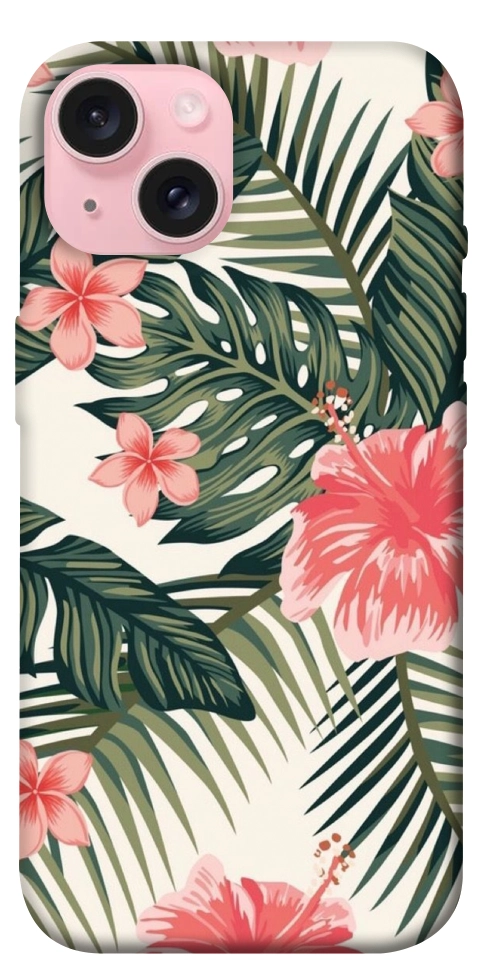 Чехол Tropic flowers для iPhone 15