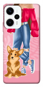 Чехол Girl and corgi для Xiaomi Poco F5