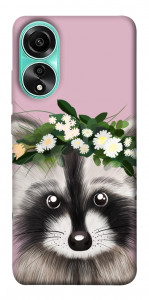 Чехол Raccoon in flowers для Oppo A78 4G