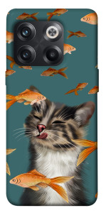 Чехол Cat with fish для OnePlus 10T
