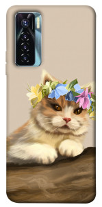 Чехол Cat in flowers для TECNO Camon 17 Pro