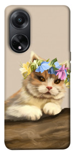 Чехол Cat in flowers для Oppo A58 4G