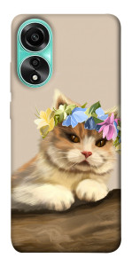 Чехол Cat in flowers для Oppo A78 4G