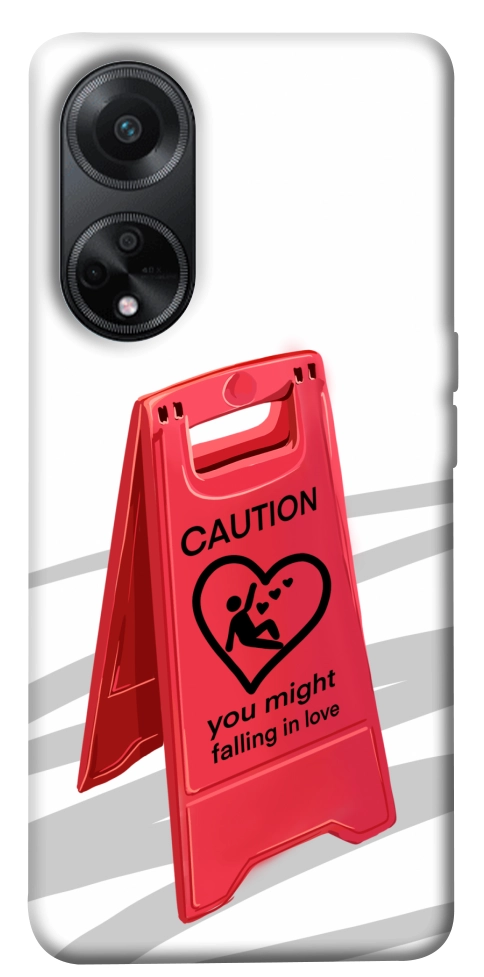 Чехол Caution falling in love для Oppo A98