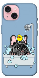 Чохол Dog in shower для iPhone 15