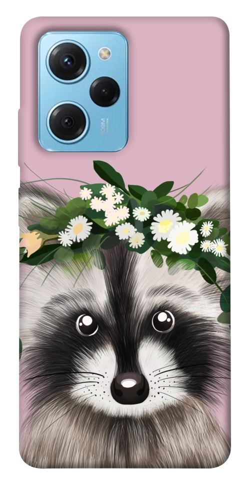 Чехол Raccoon in flowers для Xiaomi Poco X5 Pro 5G