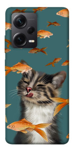 Чехол Cat with fish для Xiaomi Poco X5 Pro 5G