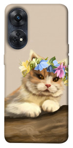 Чехол Cat in flowers для Oppo Reno 8 T 4G