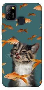 Чехол Cat with fish для Infinix Hot 10 Lite