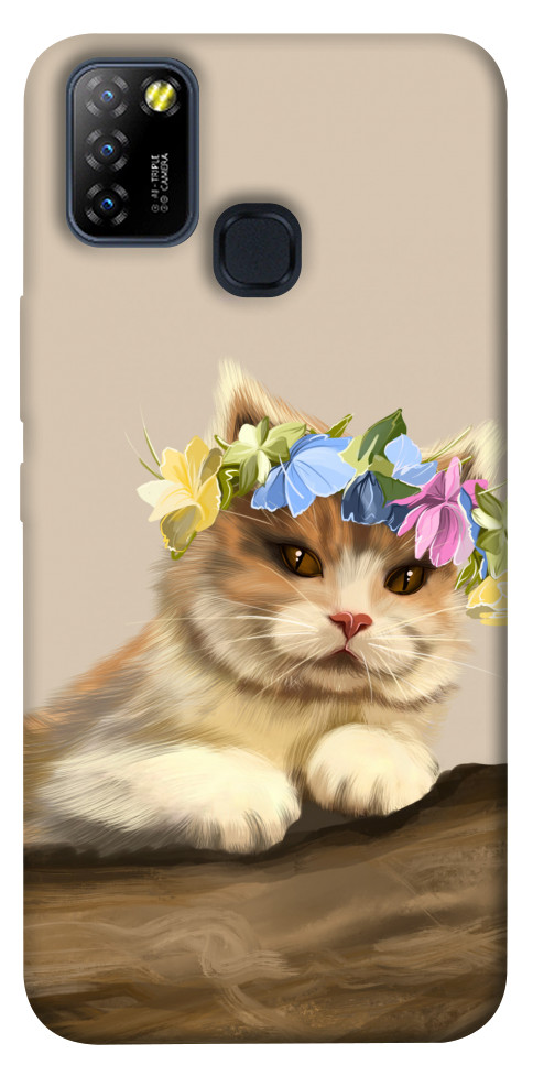 Чохол Cat in flowers для Infinix Hot 10 Lite