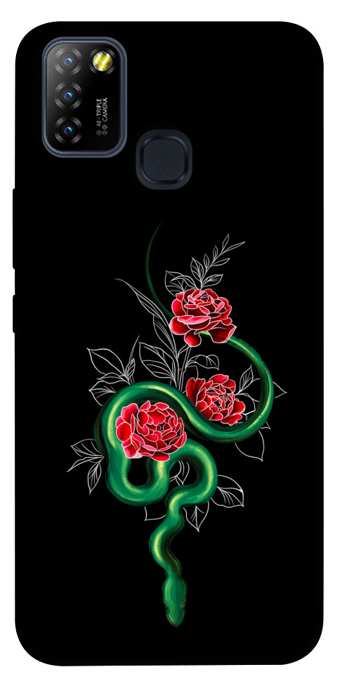 Чохол Snake in flowers для Infinix Hot 10 Lite