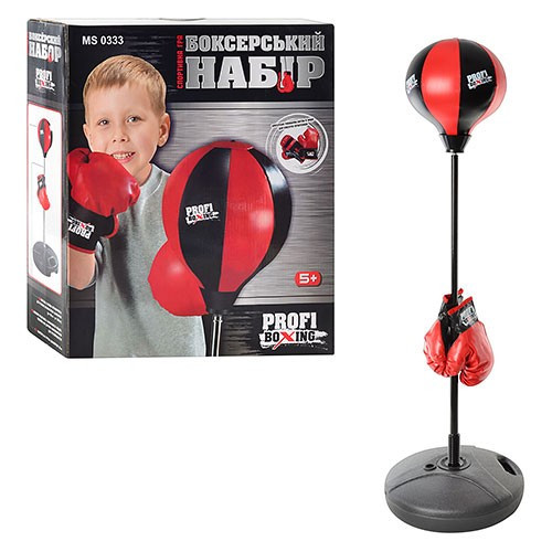 Детский боксерский набор на стойке MS 0333 перчатки в комплекте (Красный)