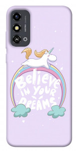 Чохол Believe in your dreams unicorn для ZTE Blade A53