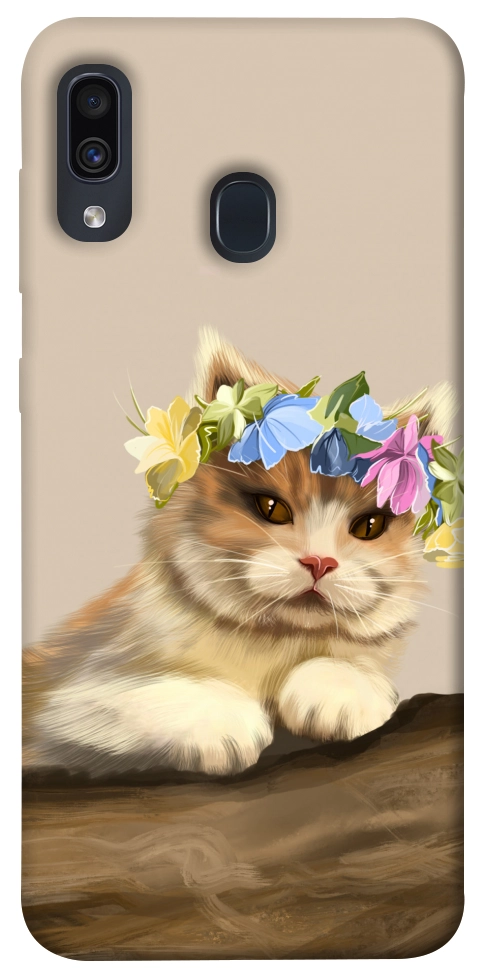 Чохол Cat in flowers для Galaxy A30 (2019)