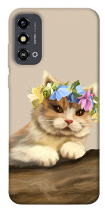 Чехол Cat in flowers для ZTE Blade A53