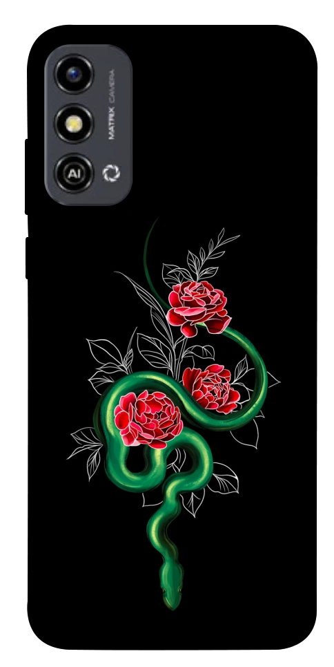 Чохол Snake in flowers для ZTE Blade A53