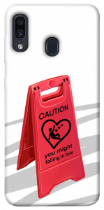 Чехол Caution falling in love для Samsung Galaxy A30