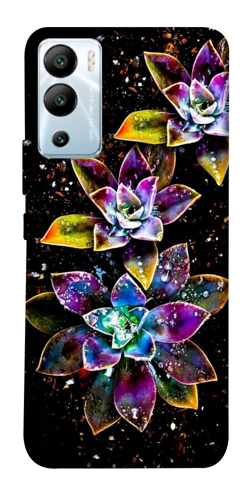 Чехол Flowers on black для Infinix Hot 12i