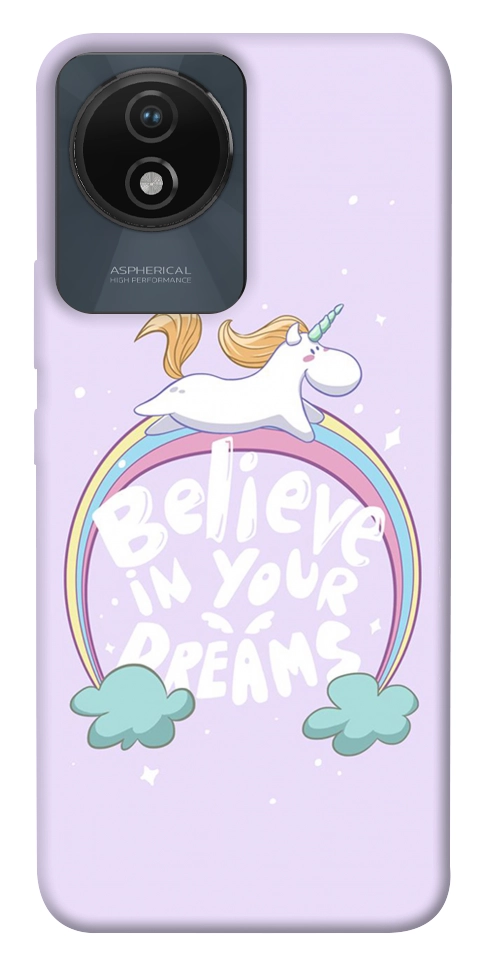 Чохол Believe in your dreams unicorn для Vivo Y02