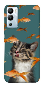 Чехол Cat with fish для Infinix Hot 12i