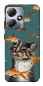 Чехол Cat with fish для Infinix Hot 30