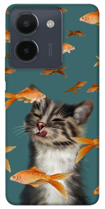 Чехол Cat with fish для Vivo Y36