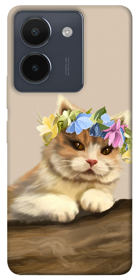 Чехол Cat in flowers для Vivo Y36