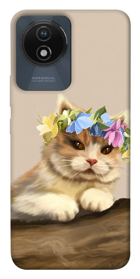 Чохол Cat in flowers для Vivo Y02