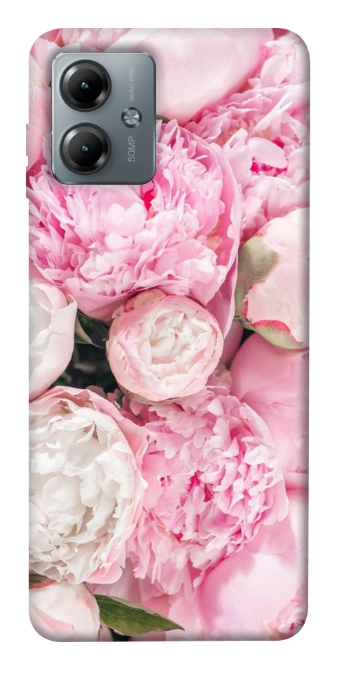 Чохол Pink peonies для Motorola Moto G14