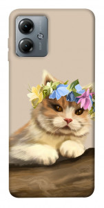 Чехол Cat in flowers для Motorola Moto G14