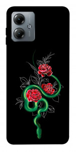 Чехол Snake in flowers для Motorola Moto G14