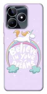 Чехол Believe in your dreams unicorn для Realme C53