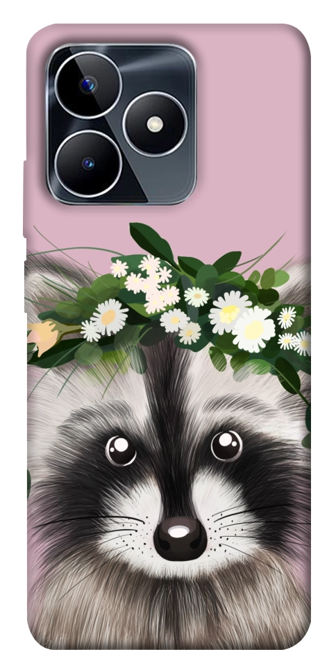 Чехол Raccoon in flowers для Realme C53