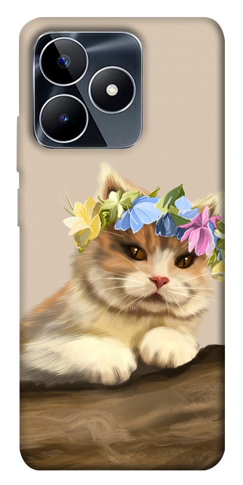 Чехол Cat in flowers для Realme C53