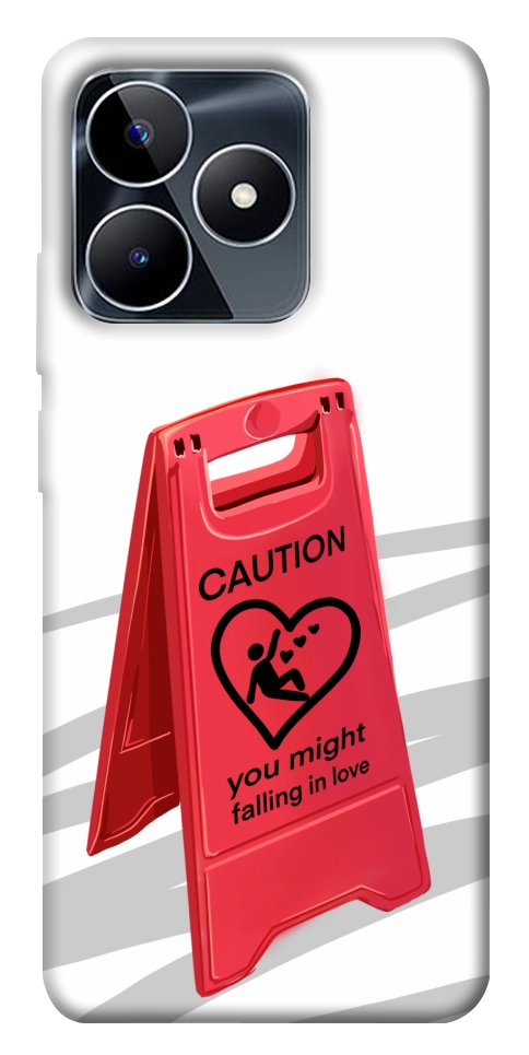 Чехол Caution falling in love для Realme C53