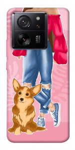 Чохол Girl and corgi для Xiaomi 13T