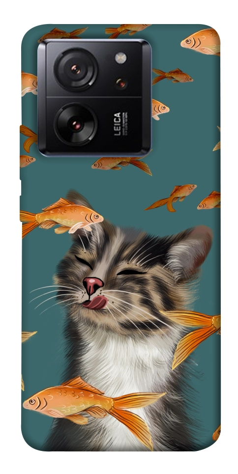 Чехол Cat with fish для Xiaomi 13T