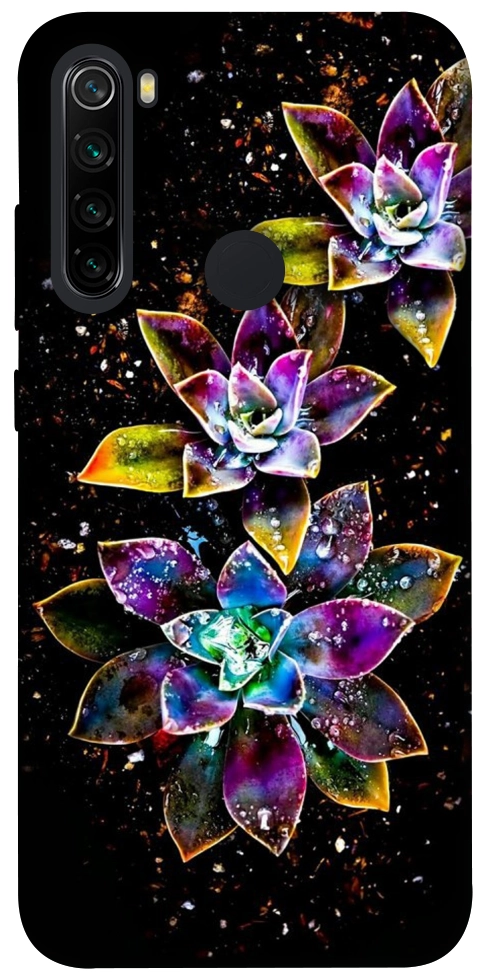 Чохол Flowers on black для Xiaomi Redmi Note 8 2021