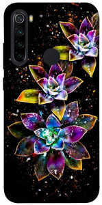 Чехол Flowers on black для Xiaomi Redmi Note 8 2021