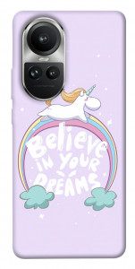 Чехол Believe in your dreams unicorn для Oppo Reno10