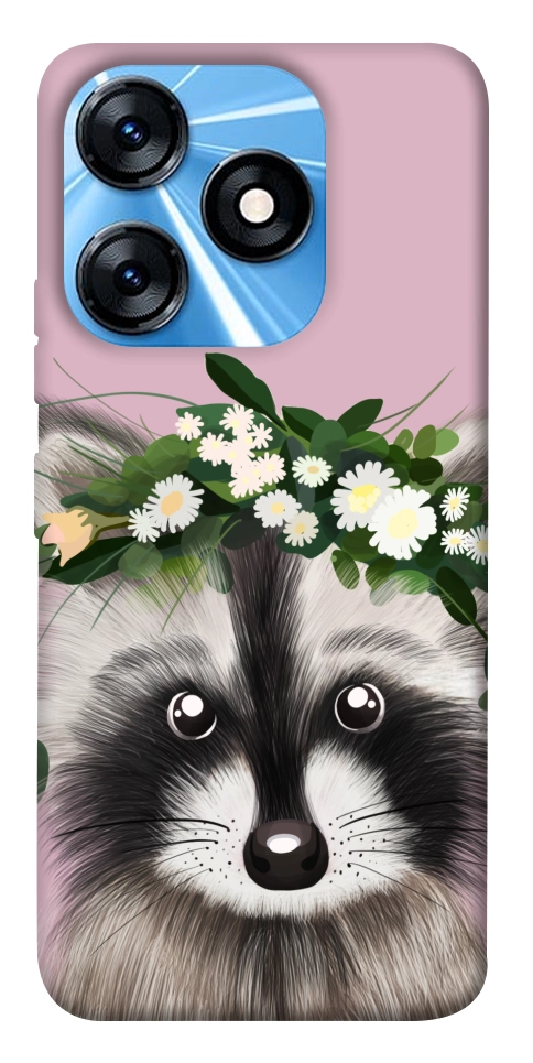 Чехол Raccoon in flowers для TECNO Spark 10