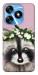 Чехол Raccoon in flowers для TECNO Spark 10