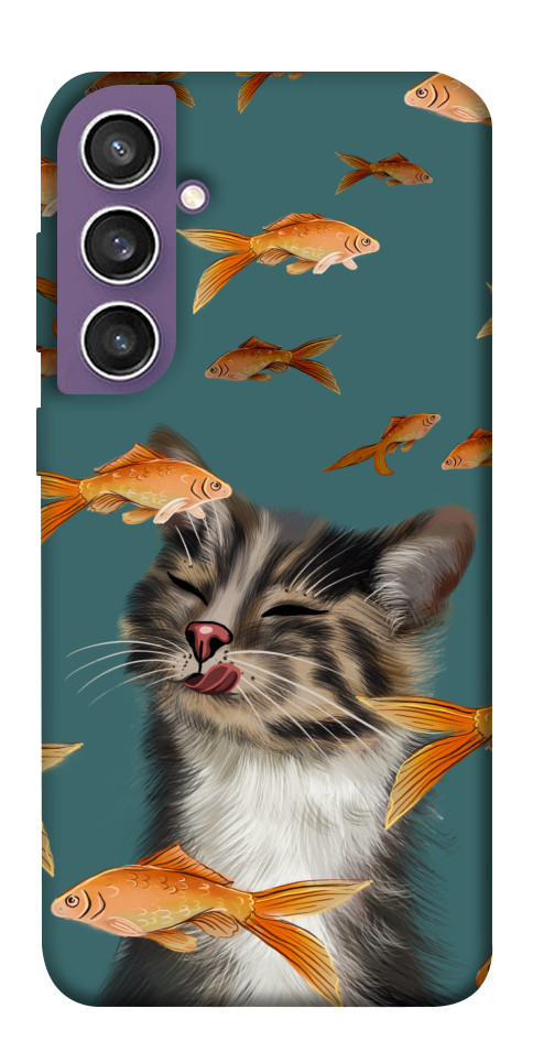 Чехол Cat with fish для Galaxy S23 FE